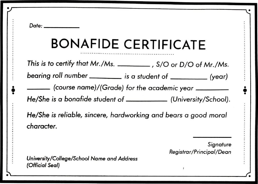 Bonafide Certificate Download Bihar