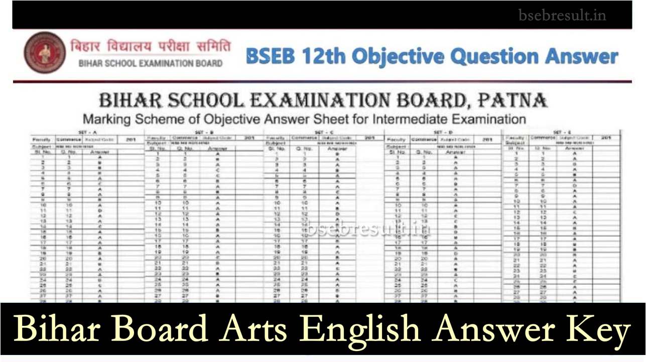 Bihar-Board-Arts-English-Answer-Key Link