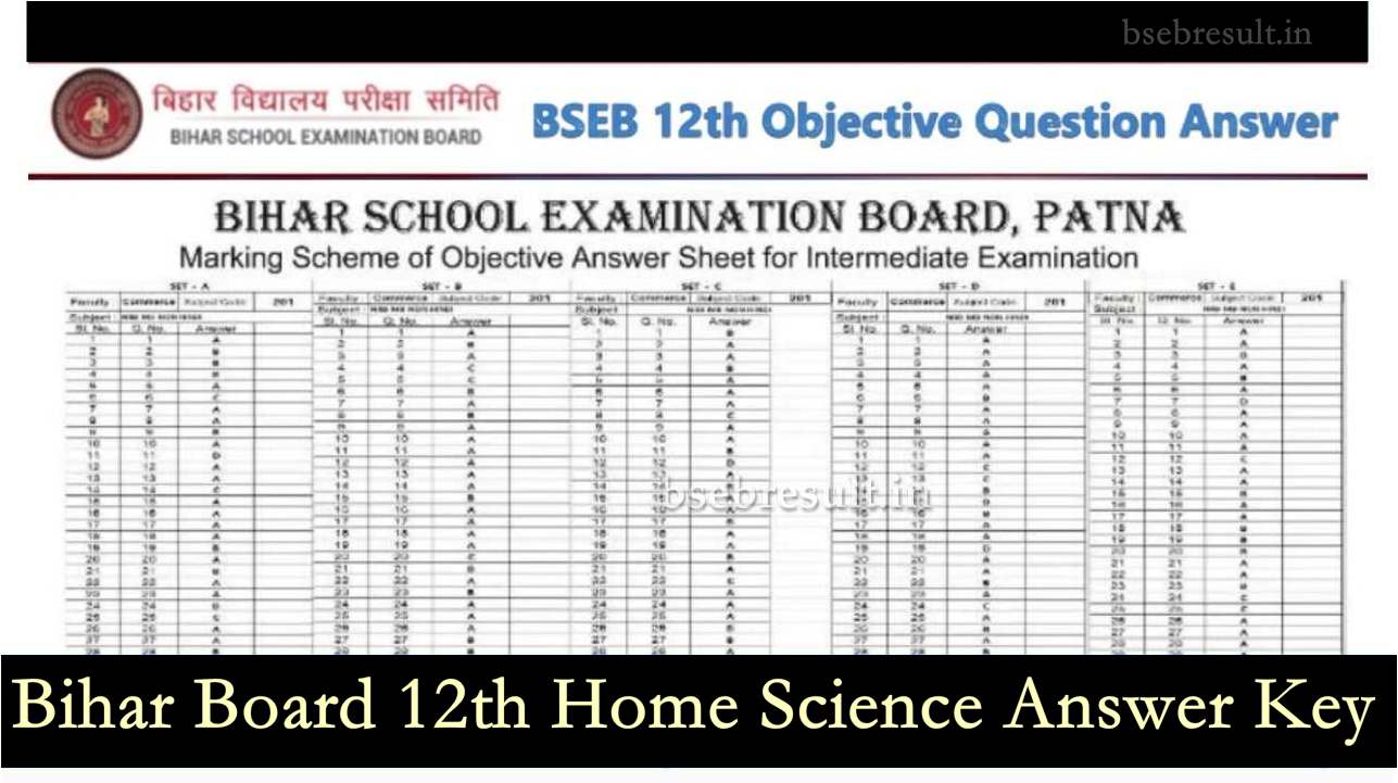 Bihar-Board-Home-Science-Answer-Key-Pdf