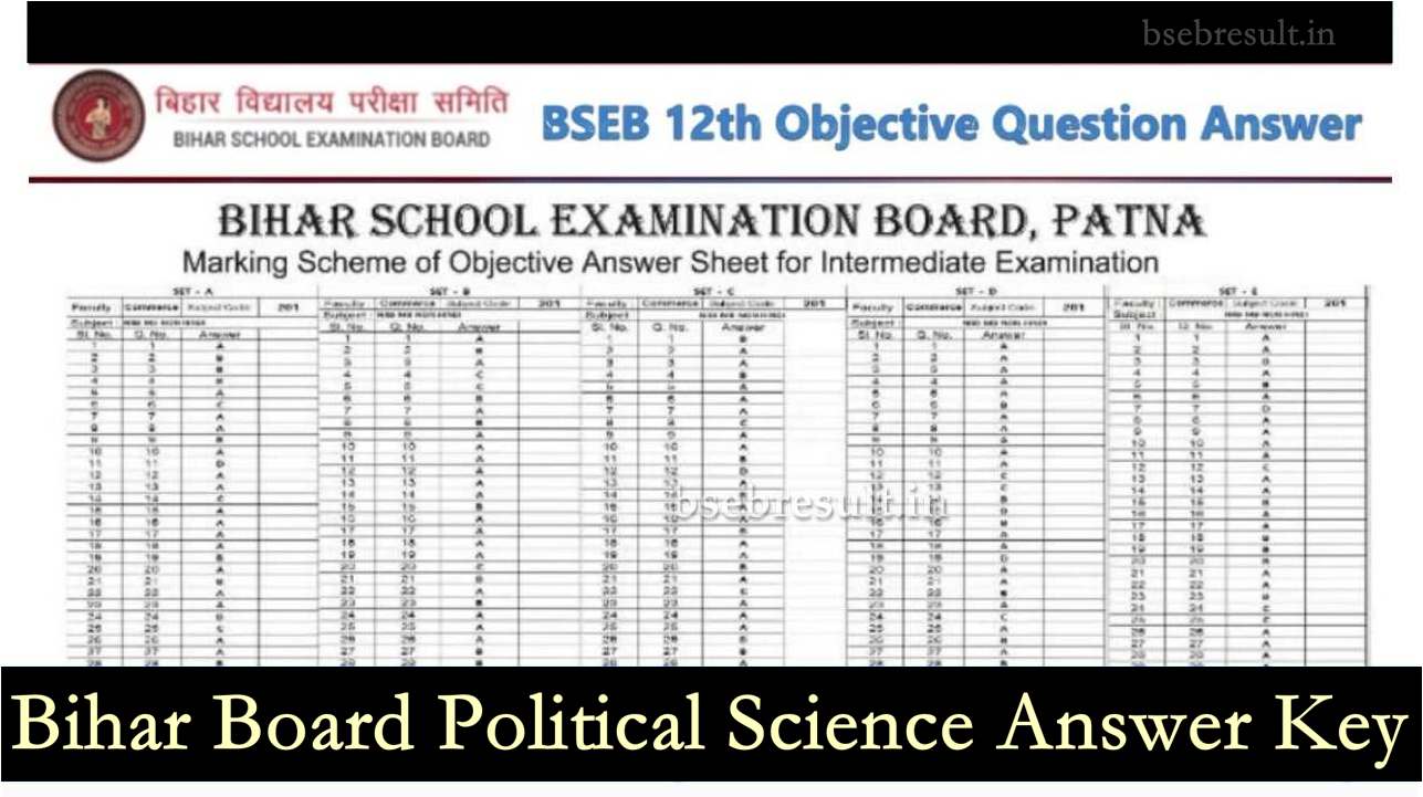 Bihar-Board-Political-Science-Answer-Key-Pdf