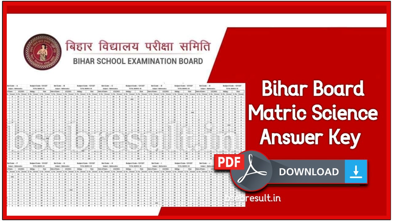Bihar Board 10th Science Answer Key