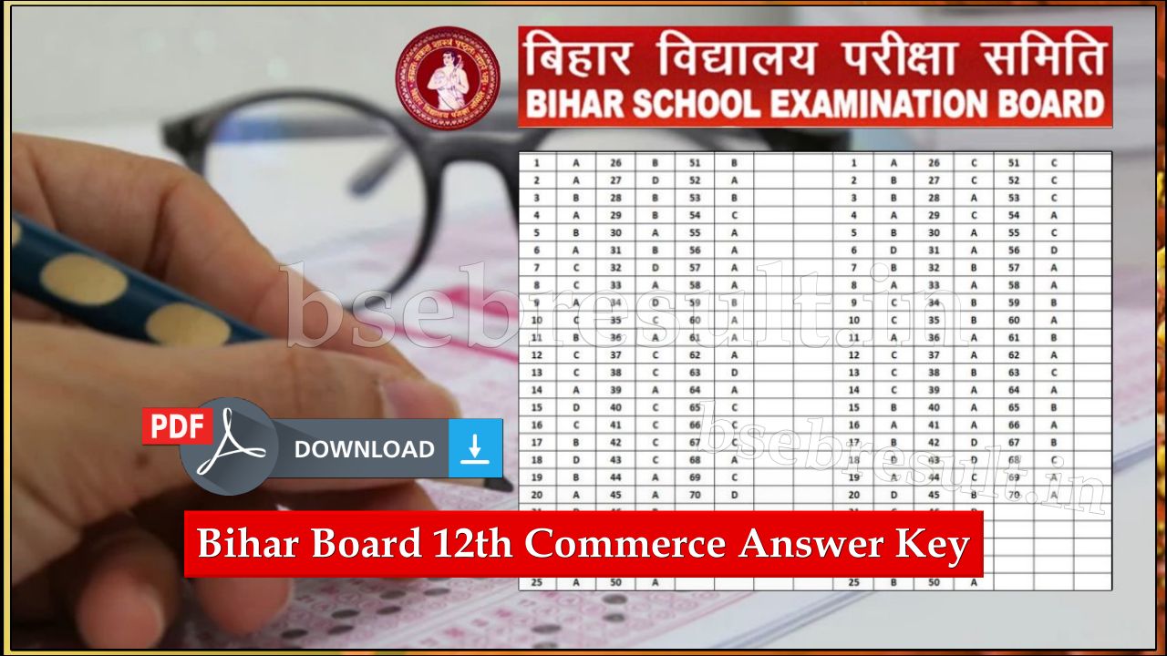 Bihar Board 12th Commerce Answer Key