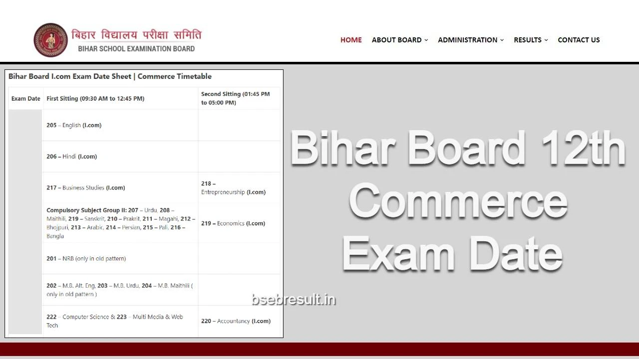 Bihar-Board-12th-Commerce-Exam-Date-2024