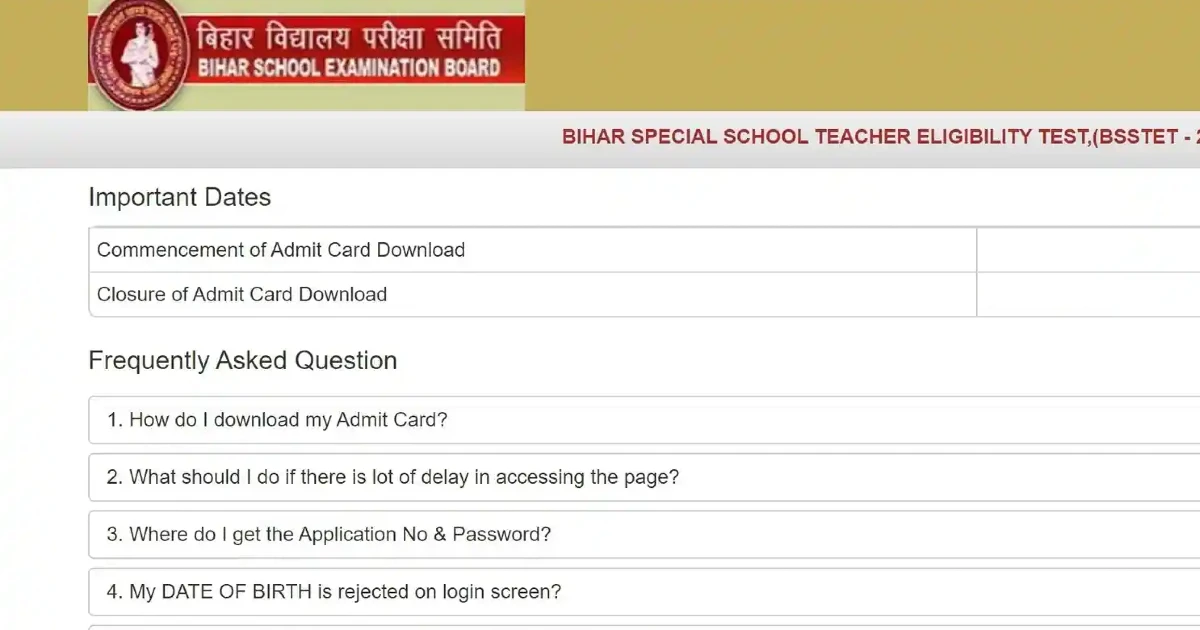 BSSTET Admit Card 2023 Released Download Direct Link