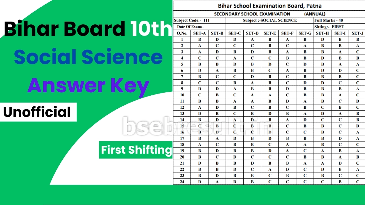 Bihar-Board-10th-Social-Science-Answer-Key-Download-1st-Shift
