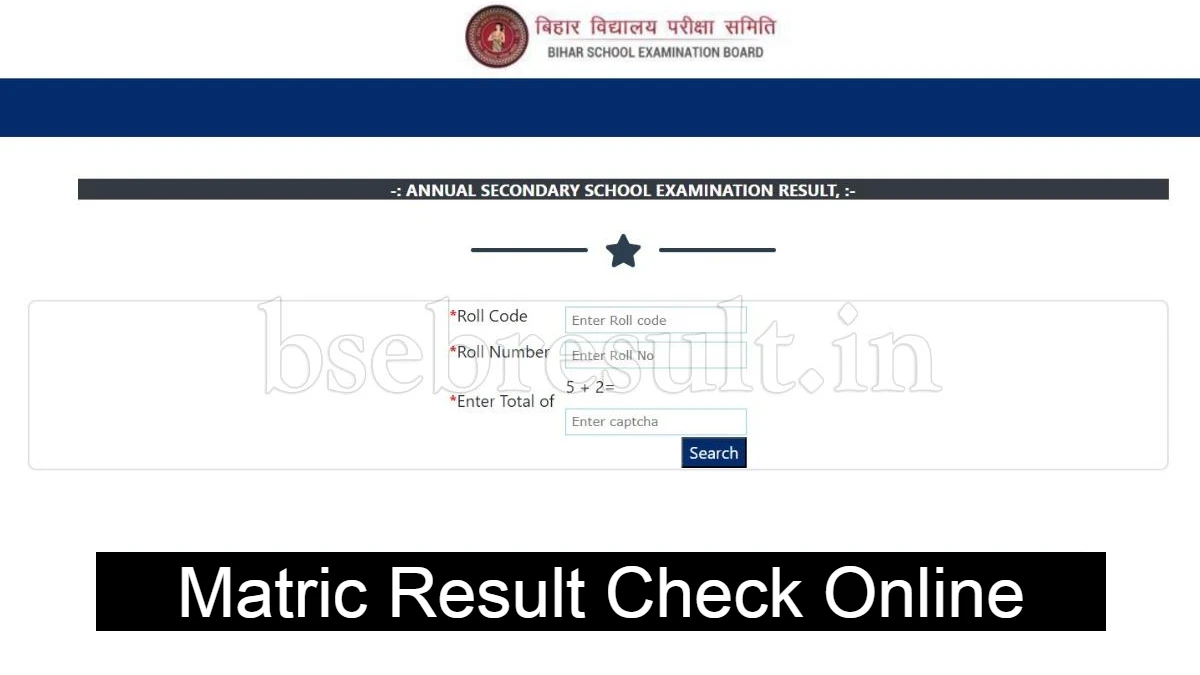 Matric Result 2025 Check Online